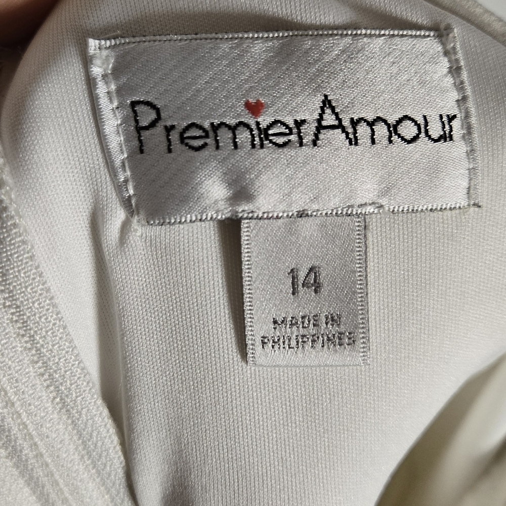 Premier Amour White Dress Short Sleeve - Picture 6 of 10